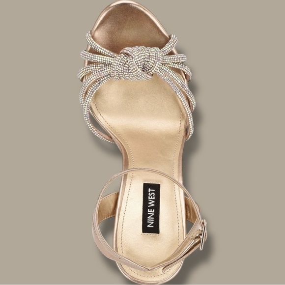 NWOT Nine West ‘Wowzz Platform Dress Sandals’ in “Bronze Crystal” Size 11 - Picture 4 of 16